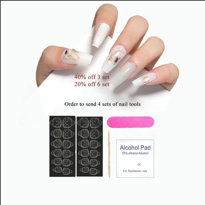 Short Nails Set Press On Handmade Professional Nails 3D Heart Designs Charms Artificial Nails For Teens Nailworld Store Nail Art
