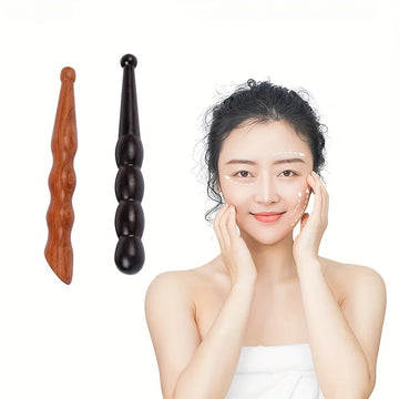 Sandalwood Facial Massage Stick Acupoint Scraping & Essence Cream Kneading Tool Solid Wood Foot Relax Pen Foot Body Massage Tool