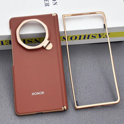 For Honor Magic V3 FCP-N49 Leather Phone Case Slim Flip Shockproof Back Cover Bumper HONOR Magic V3 5G PU Bracket Protect Shell