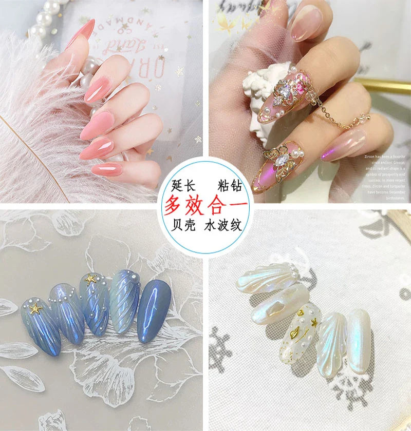 5ml Soft Nail Tips Gel For Press On False Nails Solid Sticker Adhesive Nail Gel UV Bond Rhinestone Fake Tips Extension Nail Glue