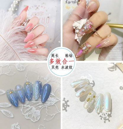 5ml Soft Nail Tips Gel For Press On False Nails Solid Sticker Adhesive Nail Gel UV Bond Rhinestone Fake Tips Extension Nail Glue