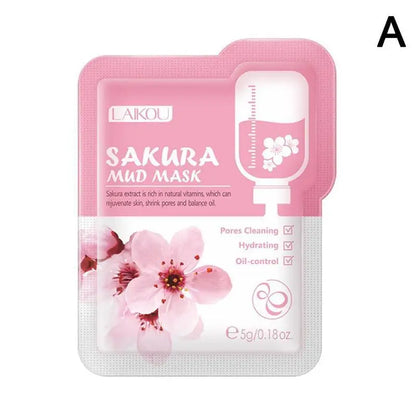 1/5/10 PCS Sakura Mud Mask Nourishing Deep Cleansing Korean SkinCare Product Hydrating Moisturing Skin Conditioning Brightening