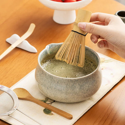 Song Dynasty Matcha Set With Gift Box 5pcs Large Capacity Ceramic Chawan Whisk Brush Complete Matcha Kit Traditional Gift