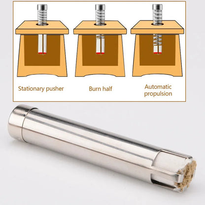 Gourd Moxa Stick Burner Hand-held Moxibustion Apparatus Use with Natural Jade Mat Warm Body Massager Acupoint Meridian Massage