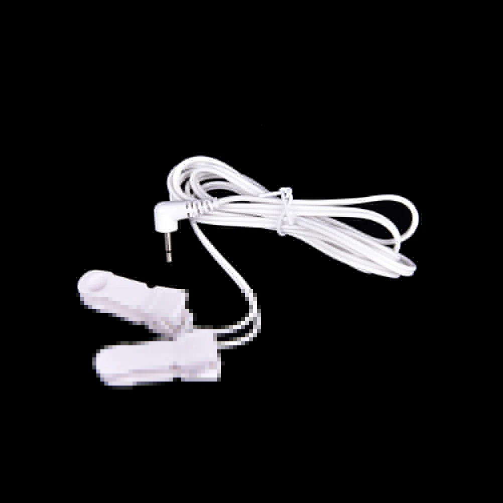 Electrode Lead Wires with 2 Ear Clips for Tens Therapy Machine Massager 2.5mm