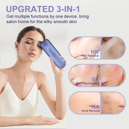 3in1 Portable Laser Hair Removal for Women Cooling Rejuvenation Acne Remove Permanent Bikini Trimmer Free Shipping IPL Epilator
