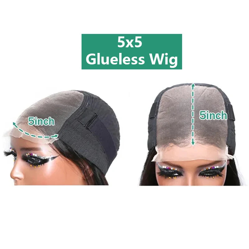 Straight Pre Cut Glueless Wig 100% Human Hair Ready To Wear And Go Pre Plucked HD Lace Wigs Real Human Hair For Women Brazilian