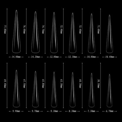 5XL Soft Gel Tips Press On Nails Acrylic Half/Full Cover Fake Nails 180pcs Stiletto Coffin Ballet DIY Extension Nail Supplies