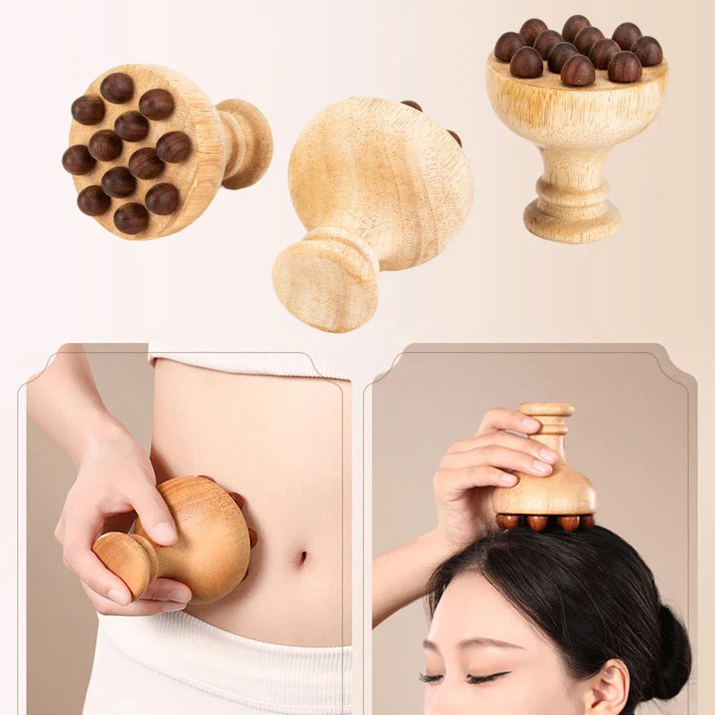 ●★☆ 1Pc Wooden Mushroom Massager Wood Therapy Massage Tool For Relief Muscle Full Body Massage Relax