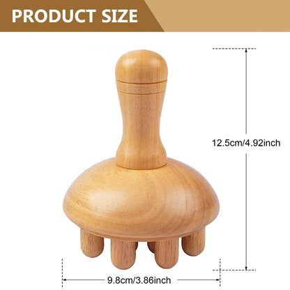 Wooden Mushroom Massager Manual Massage Tool, Wood Mushroom Massage Tools Muscle Tension Local Fat Gua Sha for Full Body Use