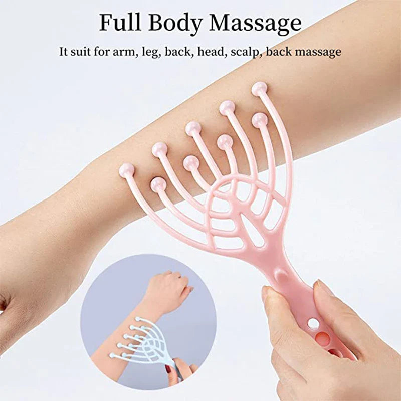 Head Massager Scalp 9 12 Claws Neck Comb Roller 9 Finger Steel Ball Hand Held Relax Spa Hair Care in Home