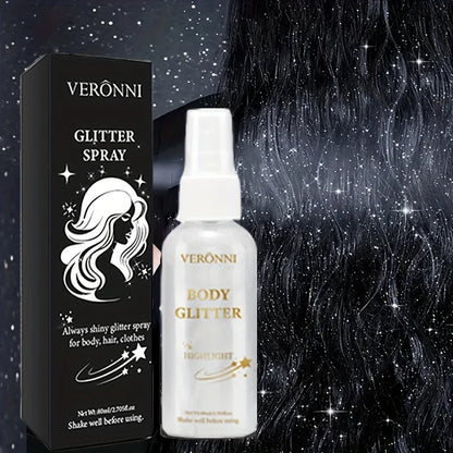 Glitter Highlighter Spray, Face Body Collarbone Hair Spray, Holiday party Highlighter Spray