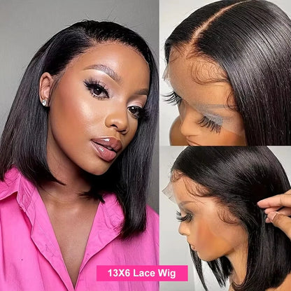 CEXXY Pre Plucked Short Bob Wig Bone Straight 13x4 13x6 Hd Lace Frontal Wig Pre Cut No Glue 7x5 Glueless Wig Ready Wear to Go