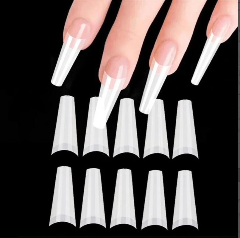 500pcs Nail pointy French Tips Stiletto Half Cover Stiletto False Fake Nails Tips half cover straight nail tips no c curve Tips