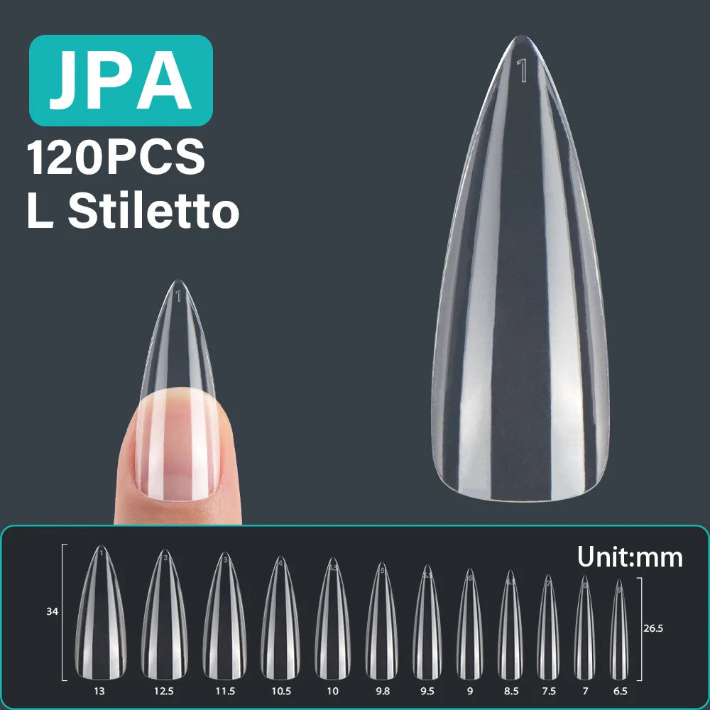 120Pcs Almond False Nail Tips Extension System Soft Gel Stiletto Square Oval French Fake Nail Extension Tips Press On Nail Tips