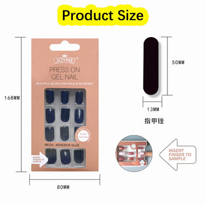 20Styles Solid Color Square Head False Nail Tip Wearable Fake Nails Artificial Nail Tips Full Cover Press On Nails Manicure Tool