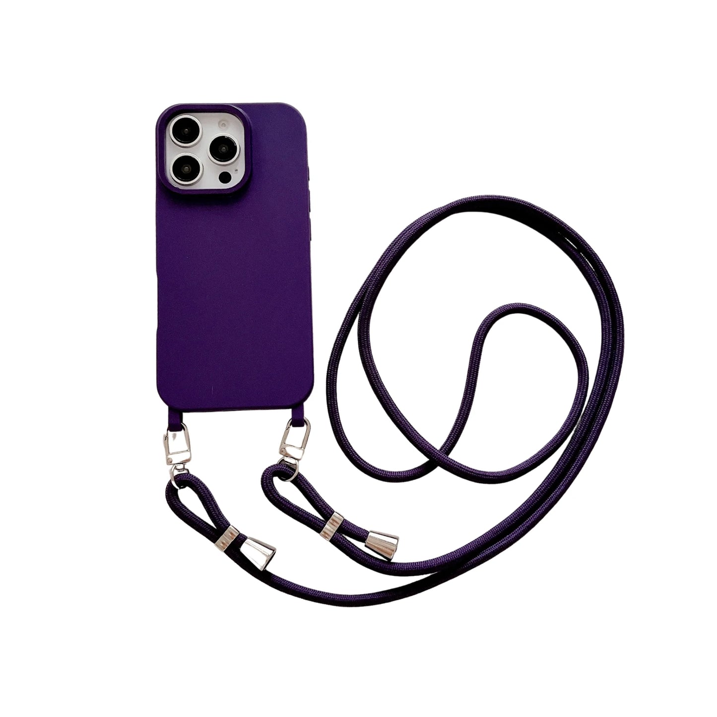 Lanyard with Adjustable Cord Rope Strap Case For iPhone 15 16 Pro Max 14 13 12 11 7 8 Plus X XS XR Soft Silicone Phone Cover