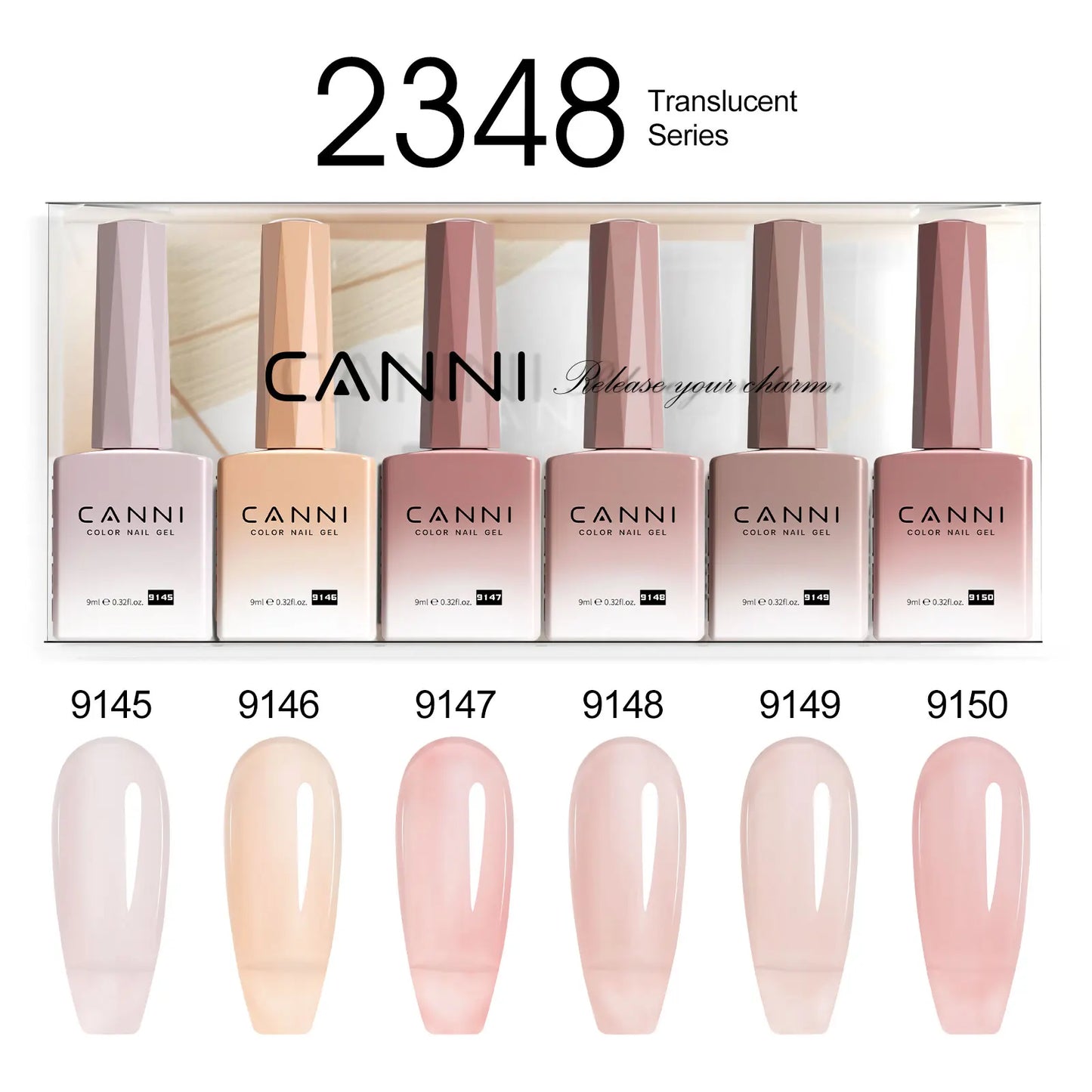 CANNI Nail Gel Polish Set HEMA TPO FREE Jelly Nude Color Rubber Base UV Construction Gel Semi Permanent Soak off UV LED Gel Nail