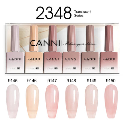 CANNI Nail Gel Polish Set HEMA TPO FREE Jelly Nude Color Rubber Base UV Construction Gel Semi Permanent Soak off UV LED Gel Nail
