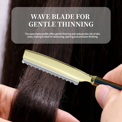 Thinning Razor Wooden Handle Straight Salon Hairdressing Razor Manual Razor Stick Hair Cutter Barber Hair Cutting Knife Thinner