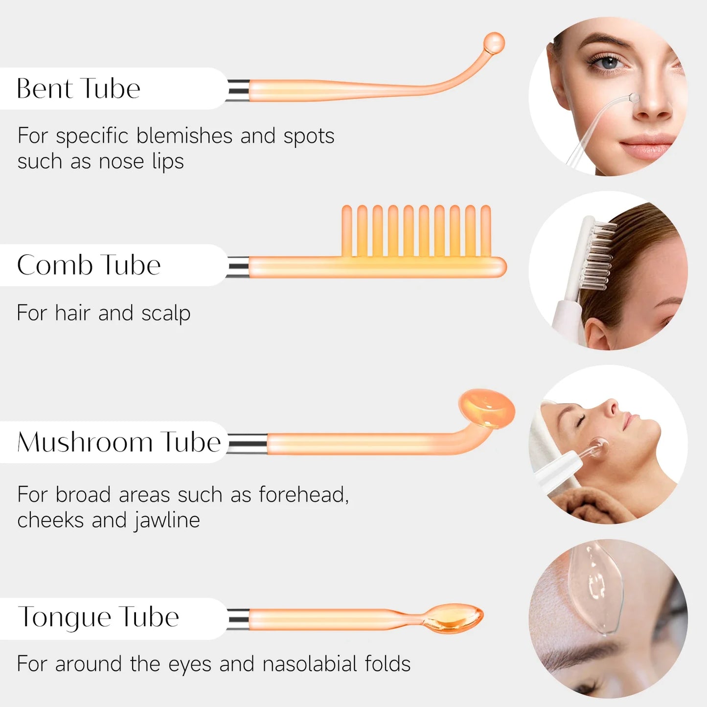 DARSONVAL High Frequency Electrode Wand Machine Neon Electrotherapy Glass Tube Acne Spot Wrinkles Remover Beauty Facial Care