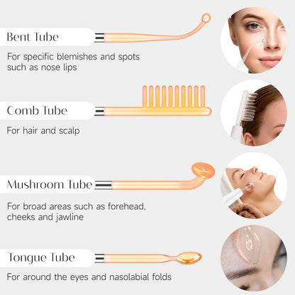 DARSONVAL High Frequency Electrode Wand Machine Neon Electrotherapy Glass Tube Acne Spot Wrinkles Remover Beauty Facial Care