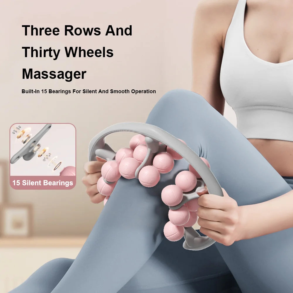 Massager Roller Portable Leg Clamp Fascia Muscle Roller Handheld Deep Tissue Massage for Arm Calves Bodybuilding Indoor