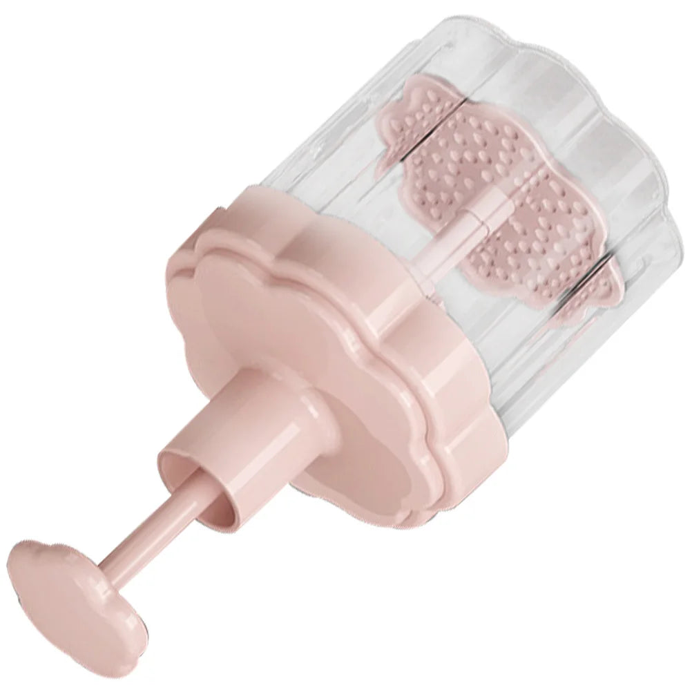 Pink Auto Rebound Foaming Bottle Face Wash Bubble Maker Portable Cleansing Gel Tool Skincare Supply Facial Brush