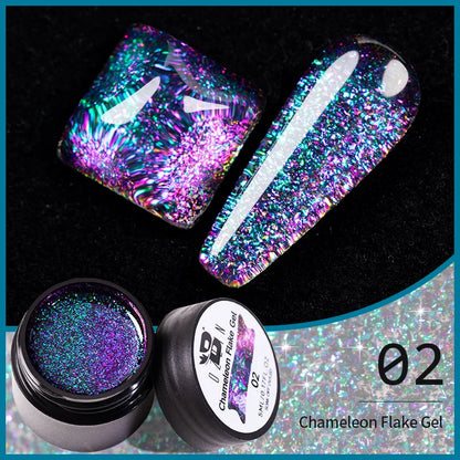 BOZLIN 5ml Sparkling Chameleon Mica Shell Gel Polish Colorful Sequins Manicure Semi Permanent Soak Off Nail Art Gel Varnish