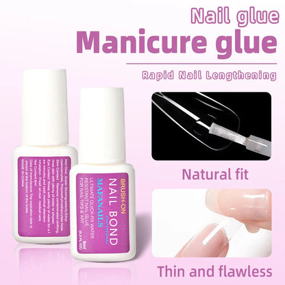 1 Jar Solid Nail Gel Glue for Fake Nail Tips Clear Acrylic Fake Tips Solid Gel Press On Poly Builder Gel UV Light Cured Glue
