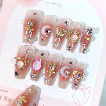 24Pcs 3D kuromi press on nails Y2K Cartoon Handmade Fake Nails Black Gel nail Wearable Nails Cinnamoroll Melody Anime False Nail