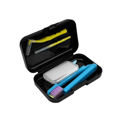 1 Box Dental Cleaning Care Kits Portable Travel Oral Teeth Cleaning Set Detachable Toothbrush Interdental Brush Storage Case