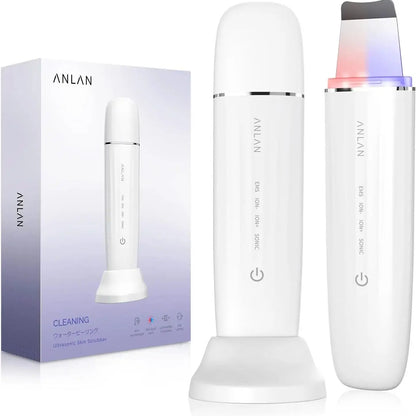 ANLAN Ultrasonic Skin Scrubber Peeling Facial Ultrasonic EMS Facial Lifting Red Blue Skin Care Pore Deep Cleansing Machine IPX7