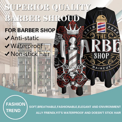 Barber Black Haircut Cloth Hairdresser Apron Hair Cut Cape Hairdress Gown Hairdressing Coat Barbershop Salon Accessory