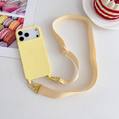 Candy Strap Case For iPhone 17 Pro Max 16E 16 14 15 Plus 13 11 12 Air Crossbody Lanyard Cord Rope Soft Silicone Shockproof Cover