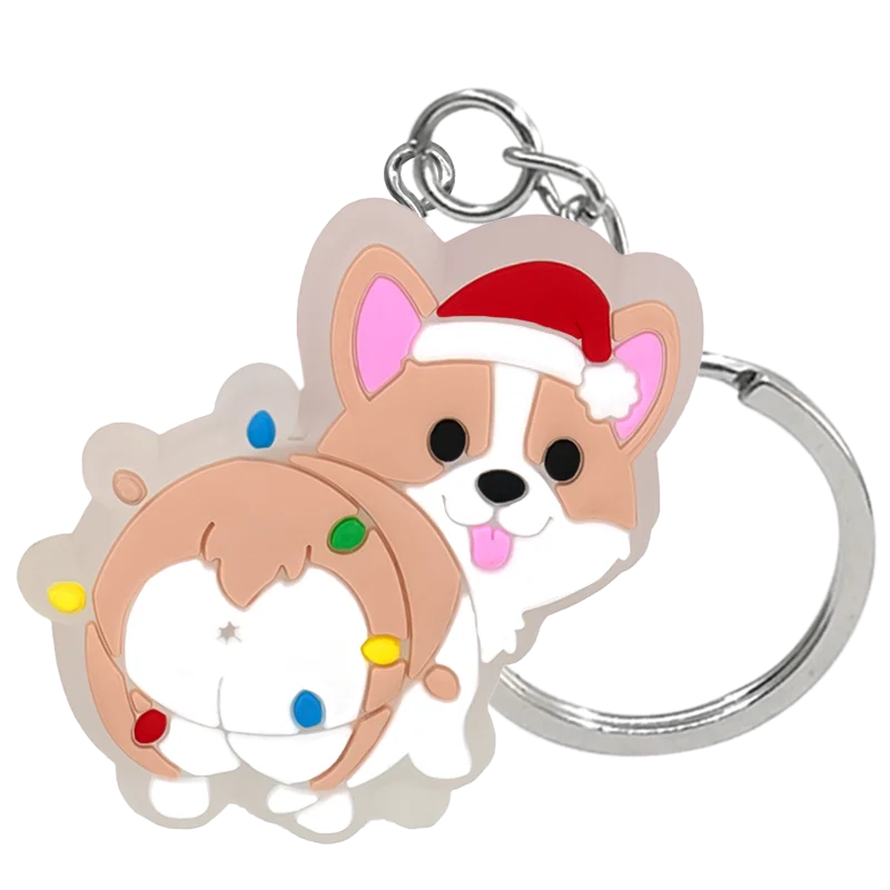 1PCS LED Keychains New Arrival Cute Unicorn Joystick Pig Flower Cat Cow Luminous Keyring Accessories for Car Women Men Key Gifts