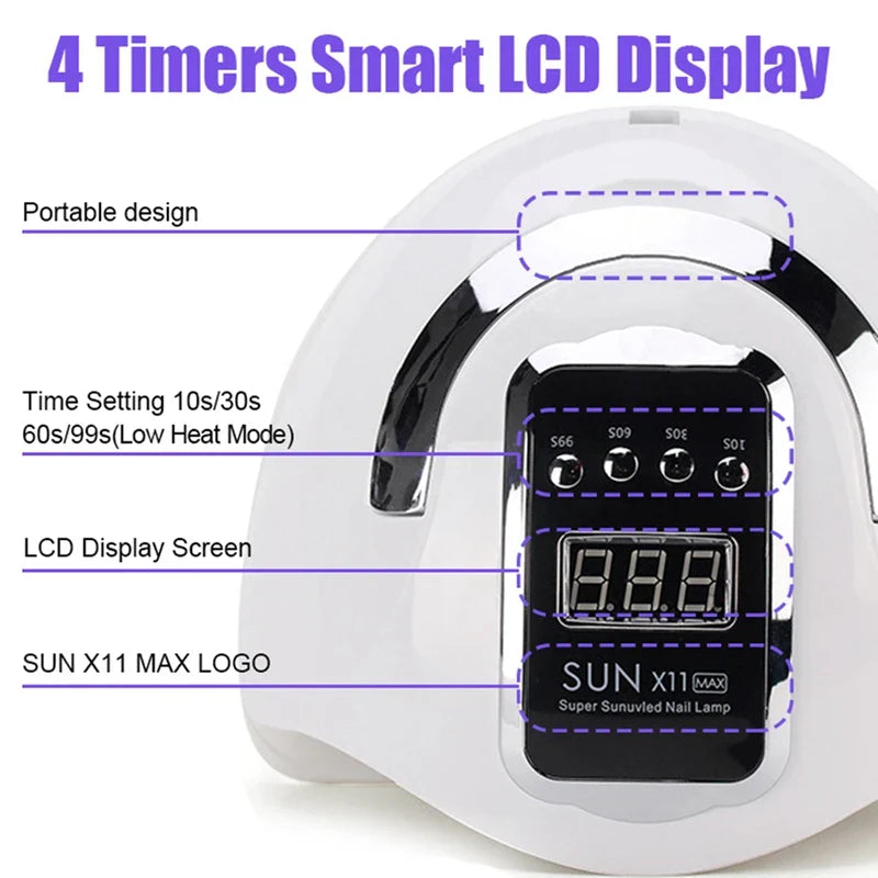 280w UV Lamp For Nails 66LEDs Nail Lamp Dryer With 4Timer Gel Polish Drying Lamp Smart Sensor Gel Lamps Professional Nail Tools