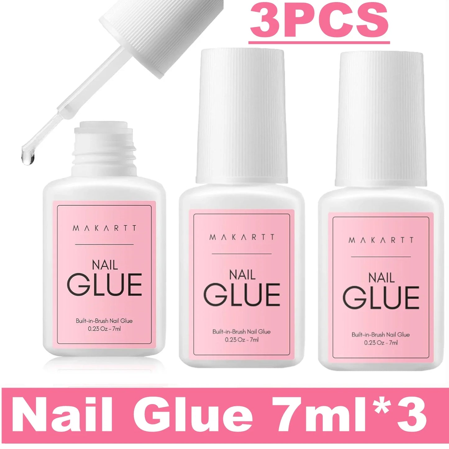 Makartt Nail Gel Glue for Press On Nails Soft Acrylic Gel Nail Tips Fake Nails,Super Strong Glue Easy to Control No Lamp Needed
