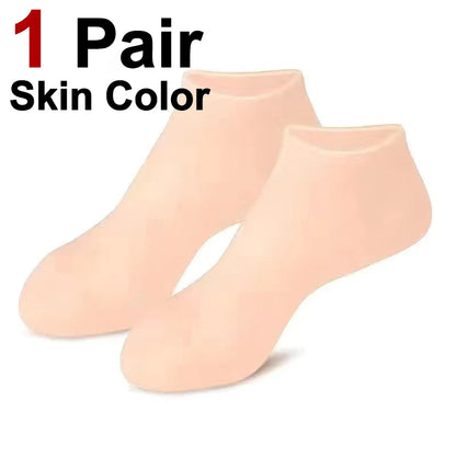 1 Pair Suitable Women Dry Cracked Feet Silicone Socks Available Multiple Colors for Moisturizing Cracked Feet