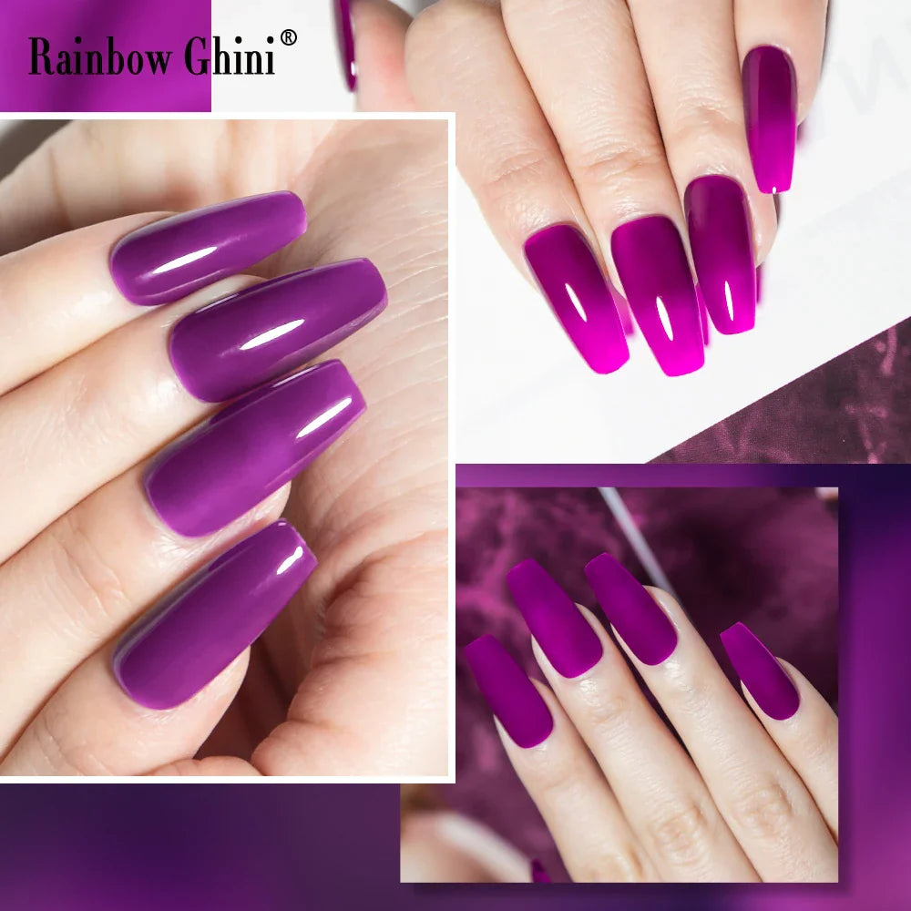 Rainbow Ghini 15ML 8Pcs/Set Nude Glitter Gel Nail Polish HEMA TPO FREE Colorful Nail UV LED Hybrid Gel Varnish All For Manicure