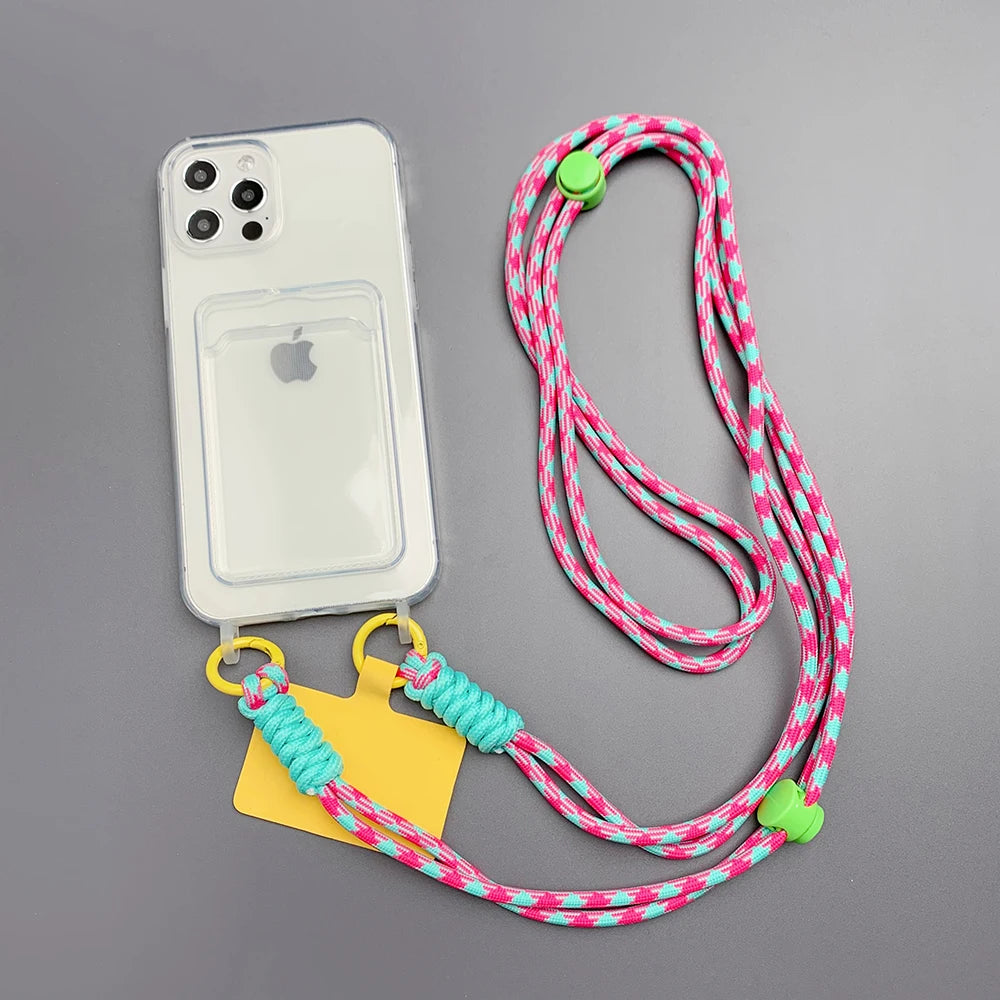 Crossbody Necklace Cord Lanyard Transparent Case For iPhone 11 12 13 14 15 Pro Max 6 7 8 Plus X XR XS Max Strap Hang Rope Cover
