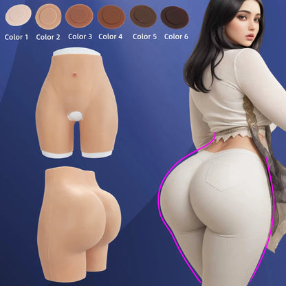 YUERUGOU Silicone Butt Hip Enhancement Women Open Crotch Pants Artificial Hip Shaper Padded Cosplay African Woman Plus Size Wear