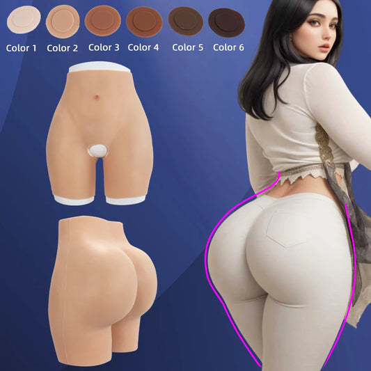 YUERUGOU Silicone Butt Hip Enhancement Women Open Crotch Pants Artificial Hip Shaper Padded Cosplay African Woman Plus Size Wear