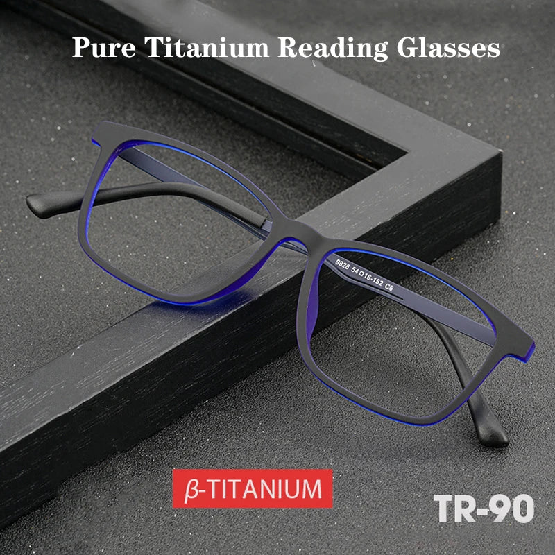 2PCS Anti Blue Light Titanium Progressive Reading Glasses Men Outdoor Far Sight Presbyopia Eyewear For Women Diopter 1.0 to +4.0