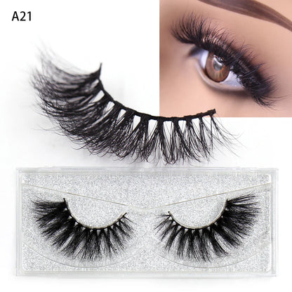 LEHUAMAO 3D Mink Eyelash Fluffy Cross Thick Natural Fake Eyelashes Lashes Dramatic Makeup Eye Lashes Handmade False Eyelash