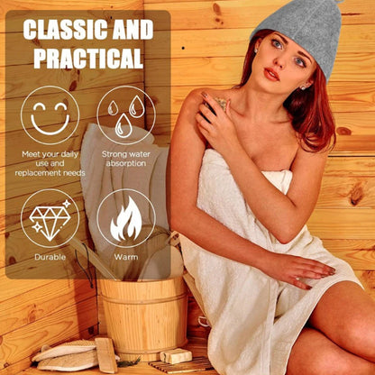 Sauna Hats Thicken Wool Felt Shower Cap Hair Turban Quickly Towel Drying Hats Felt Sauna Hat Men Dry Sauna Cap for Man