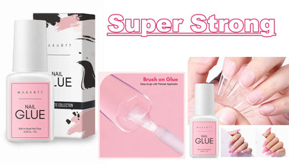 Makartt Nail Gel Glue for Press On Nails Soft Acrylic Gel Nail Tips Fake Nails,Super Strong Glue Easy to Control No Lamp Needed