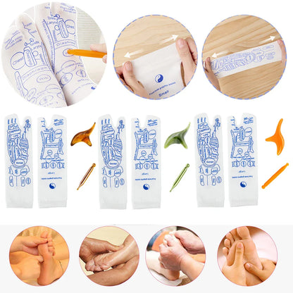 Reflexology Socks with Massage Tool Foot Massage Acupressure Socks English Illustration Relieve Tired Feet Reflexology Socks
