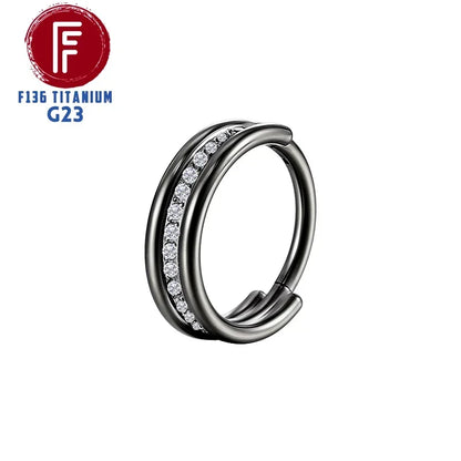 G23 Titanium Daith Cartilage Earrings 16G Helix Nose Septum Piercing Conch Hinged Clicker Body Jewelry Ear Ring Zircon Wholesale