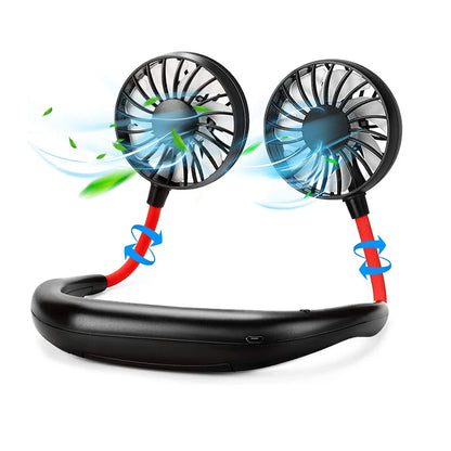 Best Seller Wearable Leafless Fan USB Rechargeable Bladeless Cooling Mini Foldable Portable Travel Sports Neck Fan